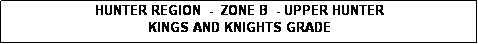 Text Box: HUNTER REGION  -  ZONE B  - UPPER HUNTER 
KINGS AND KNIGHTS GRADE
