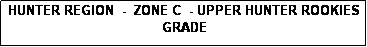 Text Box: HUNTER REGION  -  ZONE C  - UPPER HUNTER ROOKIES GRADE