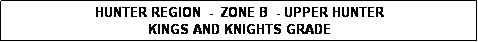 Text Box: HUNTER REGION  -  ZONE B  - UPPER HUNTER 
KINGS AND KNIGHTS GRADE